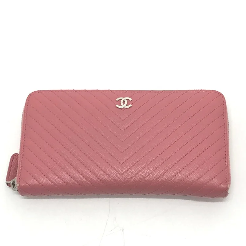 Chanel Lightweight Handbag for Daily ErrandsChanel A50097 CC Mark VChevron Long Wallet pink Metal fittingsSilver