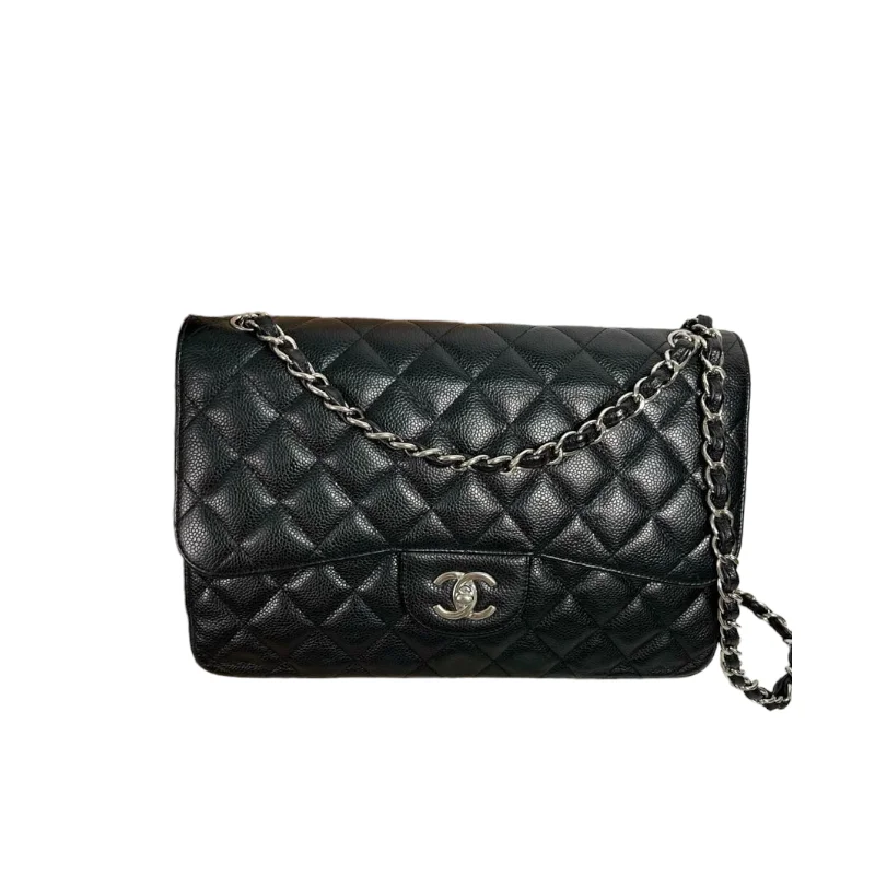 Chanel bags available at online luxury retaileJumbo Classic Double Flap Caviar Black GHW