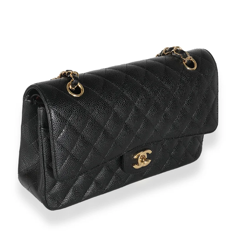 Chanel Colorful Handbag for Spring OutfitsCHANEL Black Quilted Caviar Medium Classic Double Flap Bag