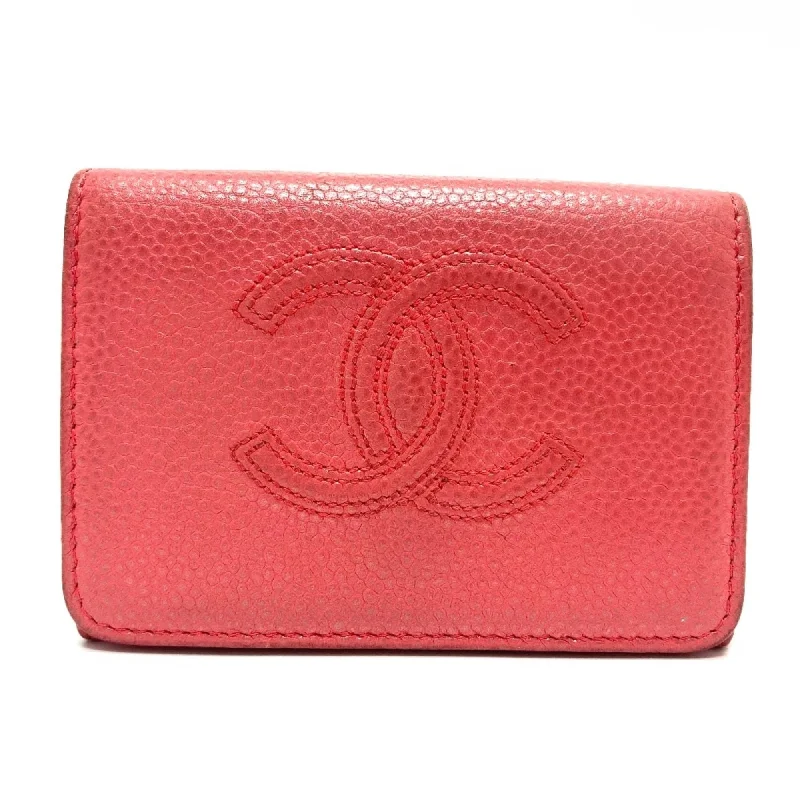 Chanel classicChanel A70796 CC Mark Compact Trifold wallet salmon pink