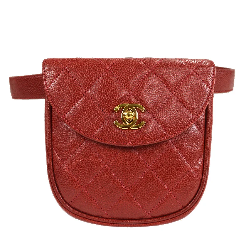 Chanel bags for those who value investment piecesChanel 1996-1997 Belt Bum Bag Red Caviar Skin #75