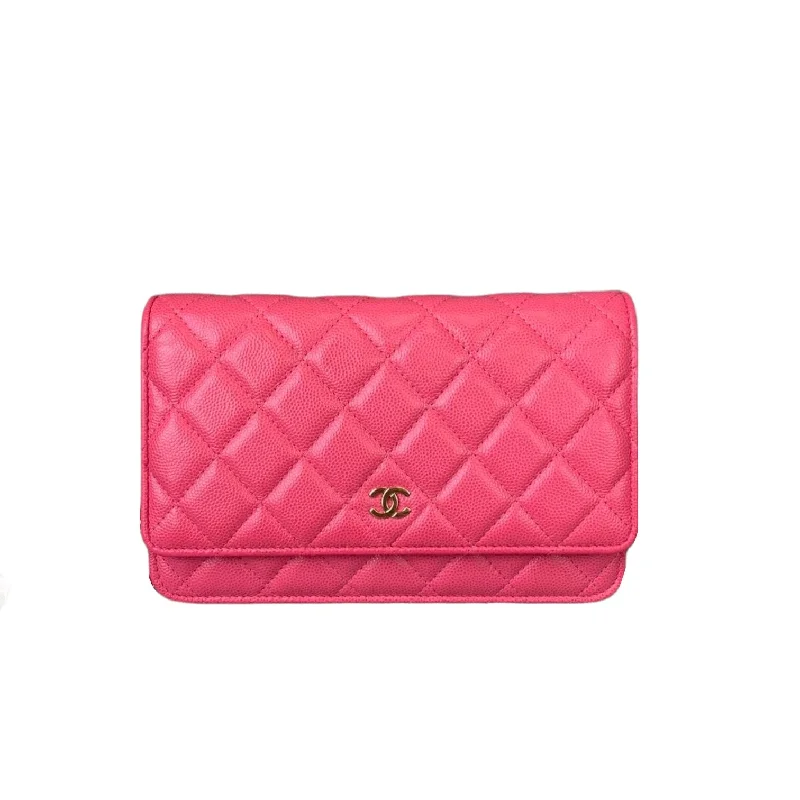 Chanel Quilted Leather Shoulder Bag for FashionistasWOC Quilted Caviar Pink GHW