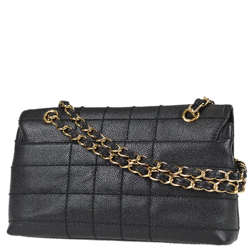 Chanel Quilted Leather Shoulder Bag for FashionistasChanel 2001-2003 Black Caviar Large Wild Stitch Straight Flap Bag