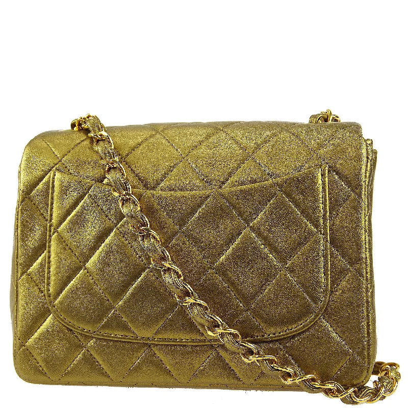 Chanel bags for women with minimalist styleChanel * 1994-1996 Gold Lambskin Mini Classic Square Flap Shoulder Bag 17