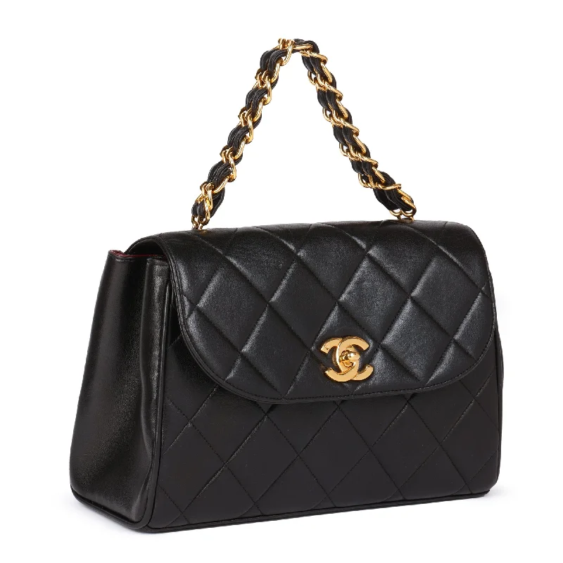 Chanel bags for those who value investment piecesChanel Black Quilted Lambskin Vintage Medium Top Handle Classic Single Flap Bag Top Handle Bag