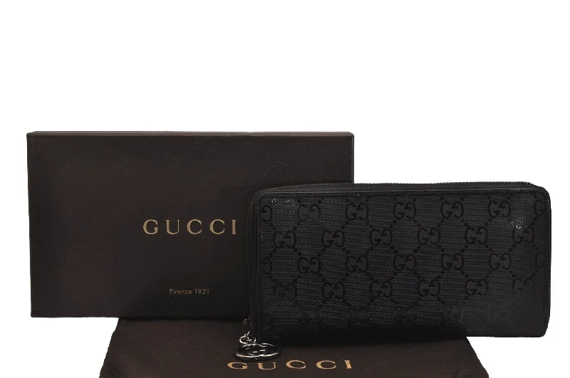 Gucci Marmont bags for women with a contrast - colored interiorAuthentic GUCCI GG Imprime Long Wallet GG PVC Leather 212110 Black Box 2880J