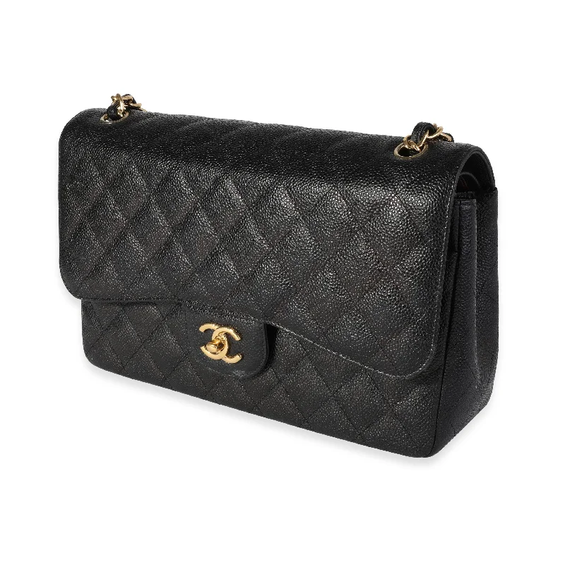 Chanel bags for those who value investment piecesChanel Black Quilted Caviar Jumbo Classic Double Flap Bag