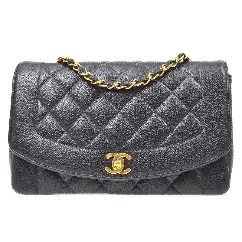 Chanel All - Match Handbag for Versatile StylingCHANEL 1994-1996 Black Caviar Diana Medium