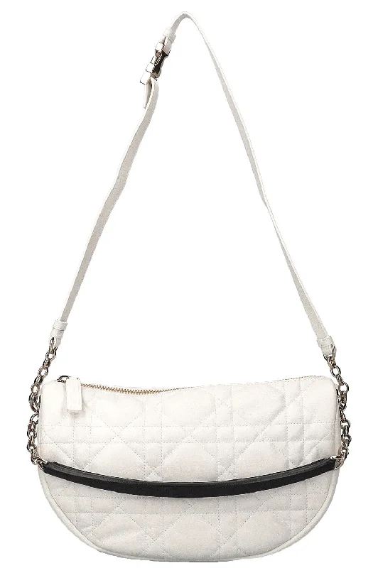 Christian Dior handbags with a back - pocket for quick storageCHRISTIAN DIOR Vibe Medium Hobo Bag White