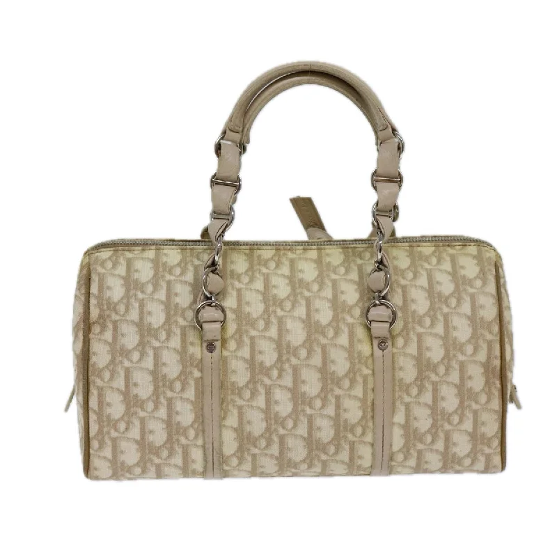 Christian Dior bags with a quilted pattern and gold - toned hardwareCHRISTIAN DIOR Trotter Romantic Chain Hand Bag Beige Auth 82277