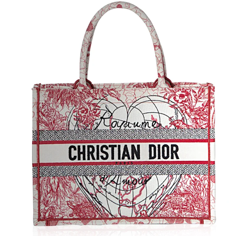 Christian Dior bags with a zip - top closure and multiple compartmentsDIOR D-Royaume d'Amour Canvas Book Bag