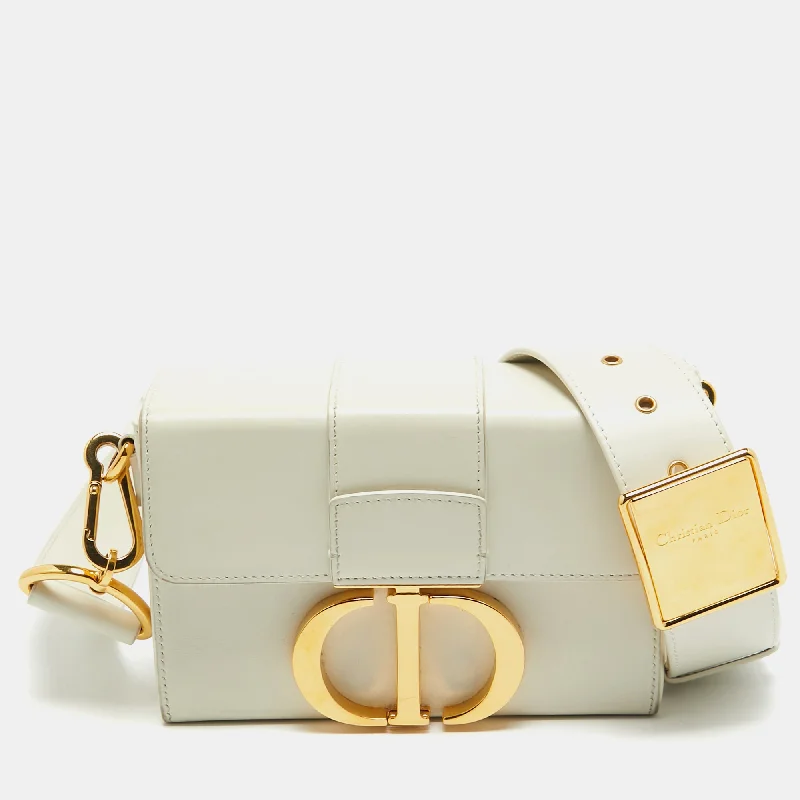 Christian Dior bags with a zip - top closure and multiple compartmentsDIOR Off White Leather 30 Montaigne Box Bag