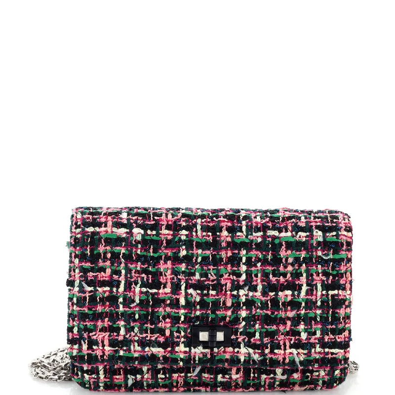 Christian Dior handbags with a back - pocket for quick storageReissue 2.55 Wallet on Chain Quilted Tweed