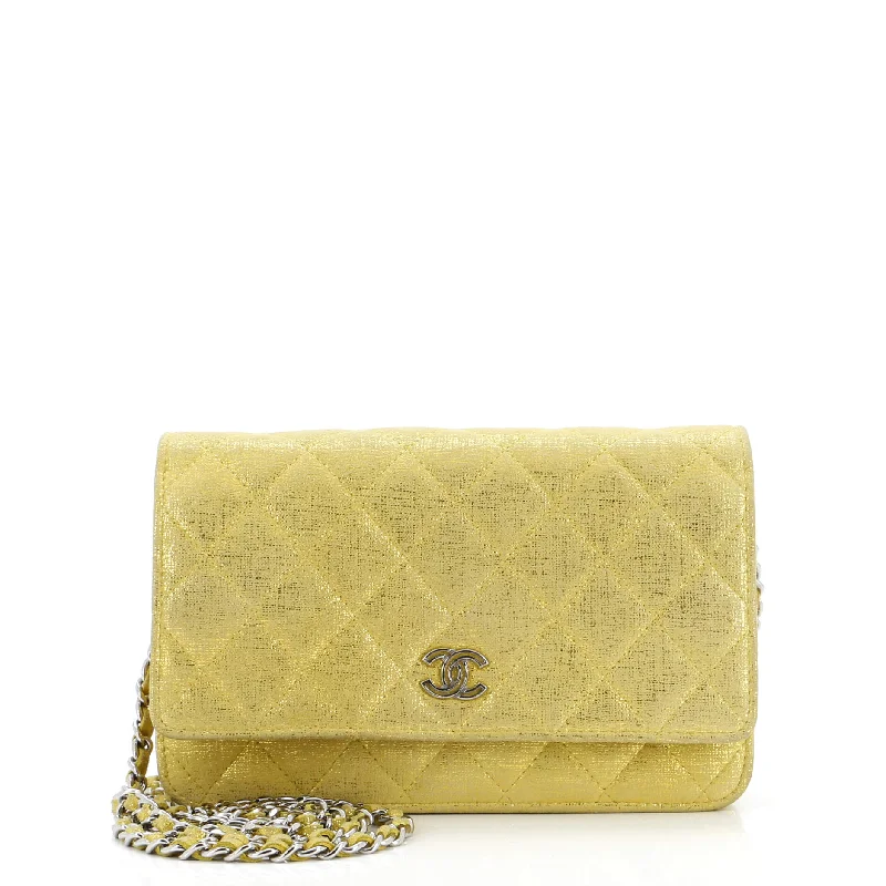 Contemporary Christian Dior handbags with a unique shapeWallet on Chain Quilted Glitter Fabric