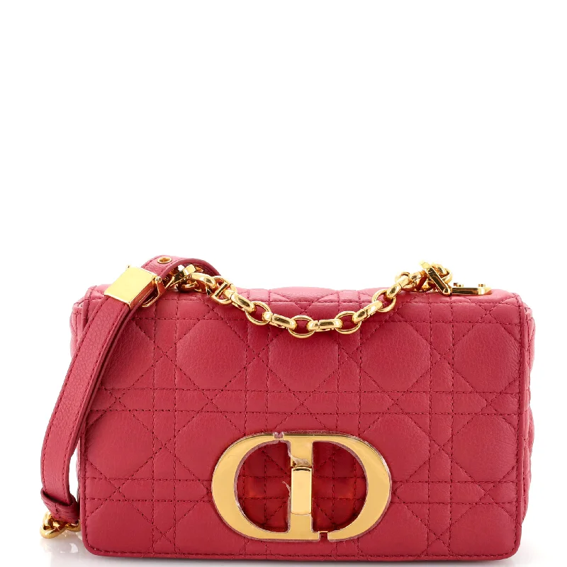 Christian Dior Saddle bags with a studded trim for a bold lookCaro Bag Cannage Quilt Calfskin Small