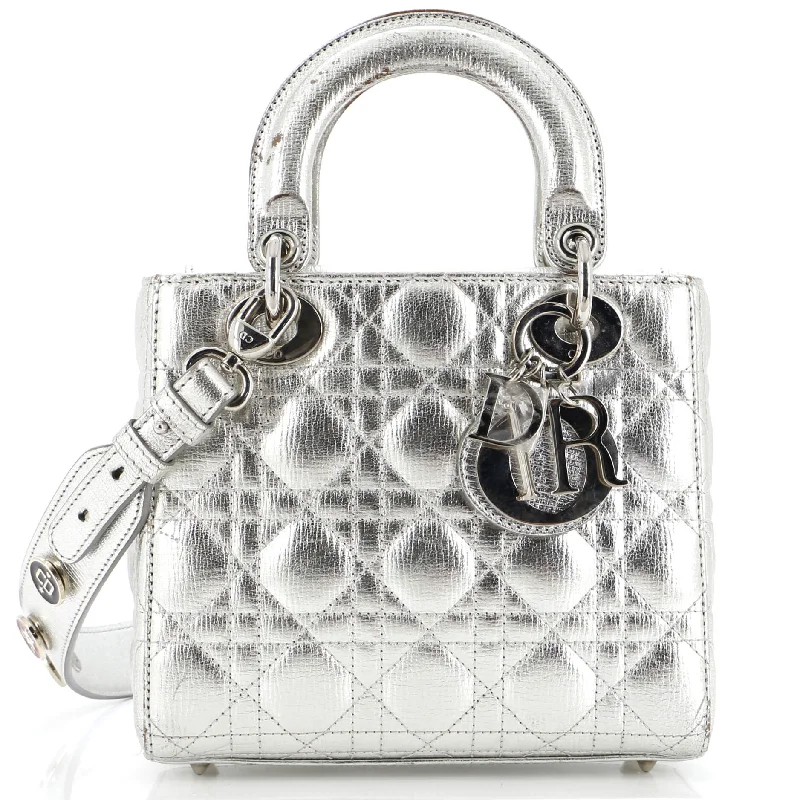 Christian Dior backpacks with a sleek, minimalist silhouetteMy ABCDior Lady Dior Bag Metallic Cannage Quilt Leather