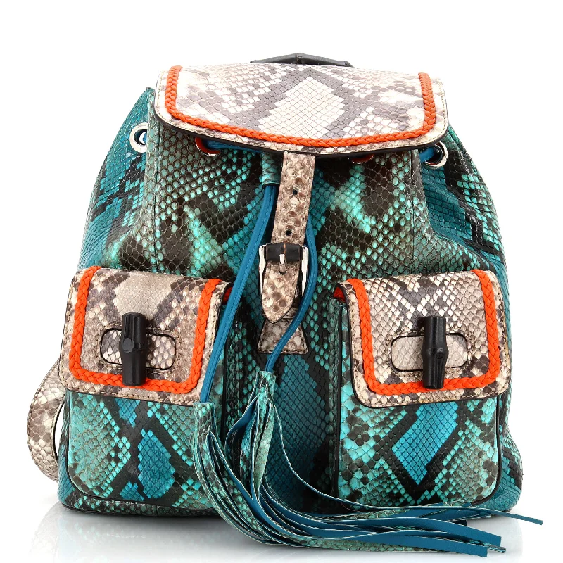 Stylish Christian Dior shoulder bags with a tassel - adorned zipperBamboo Tassel Backpack Python Medium