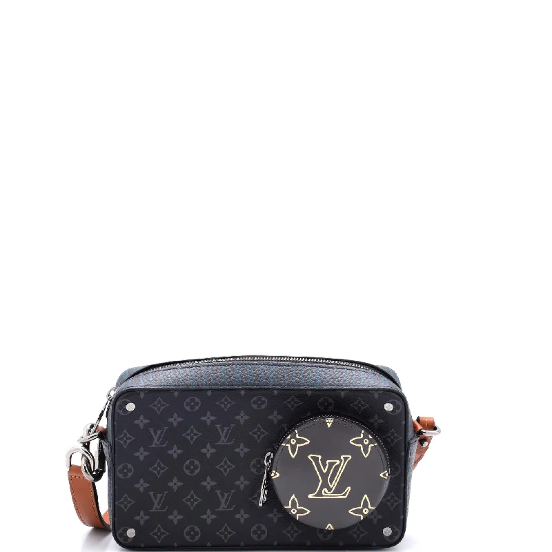 Christian Dior handbags with a snap - button closure and a decorative buckleVolga On Strap Bag Monogram Eclipse Canvas with Monogram Leather