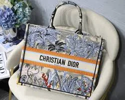 Contemporary Christian Dior handbags with a unique shapeChristian Dior Book Tote Bag In Denim Blue Toile De Jouy Tropicalia