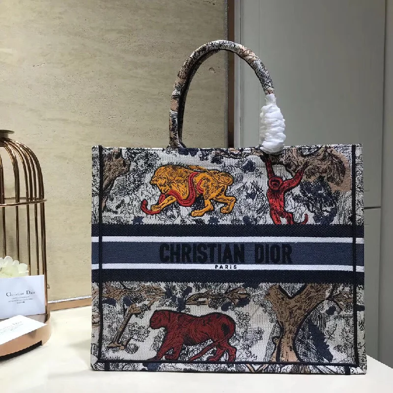 Christian Dior handbags with a detachable mirror for on - the - go touch - upsChristian Dior Book Tote Bag In Multicolour Toile De Jouy